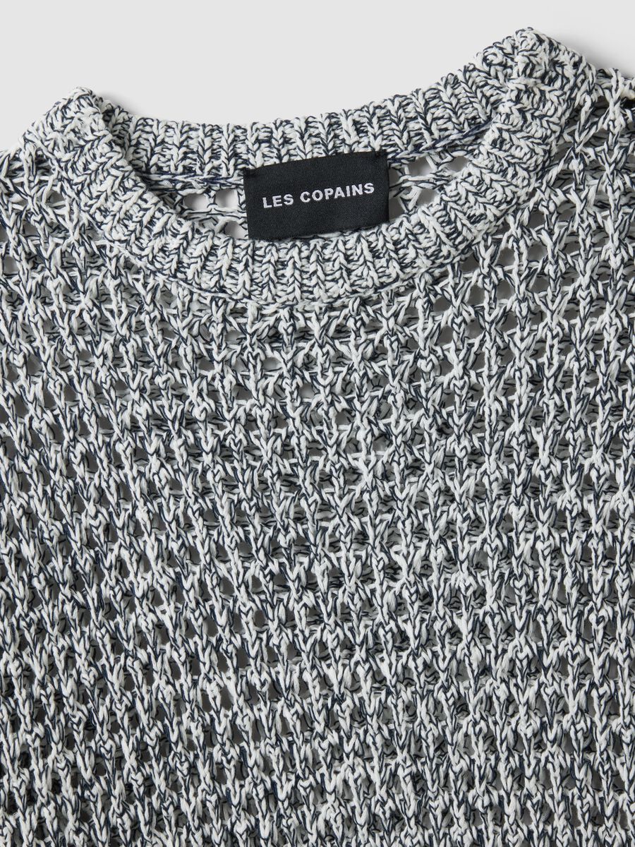 Pullover in misto cotone multicolor regular fit con design a maglia_1