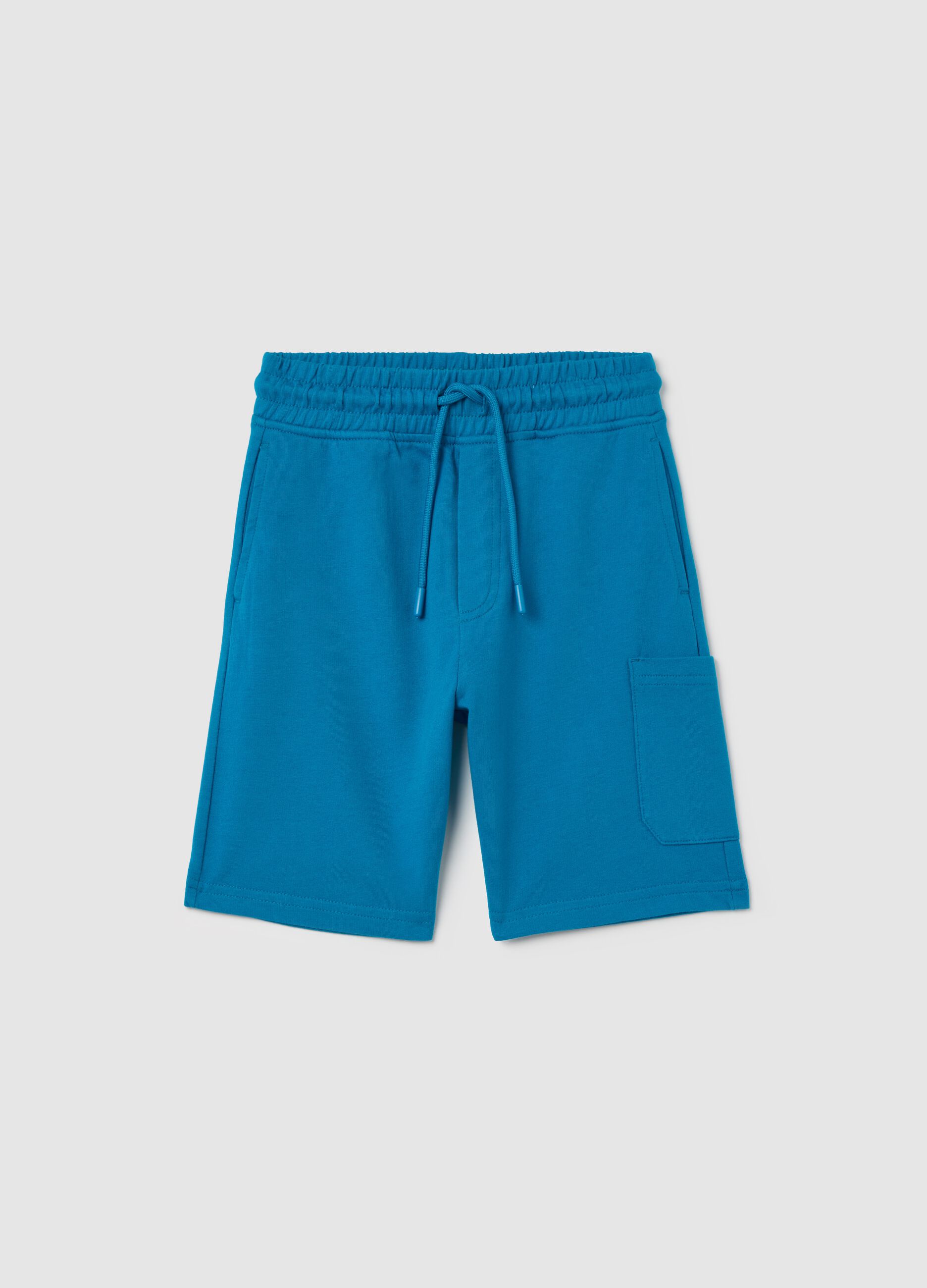 Cotton Bermuda shorts with drawstring