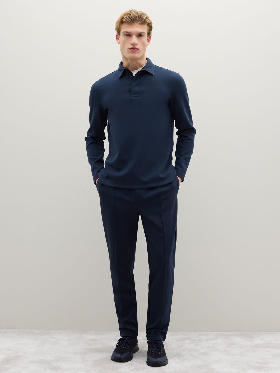 Blue stretch cotton polo regular fit_2