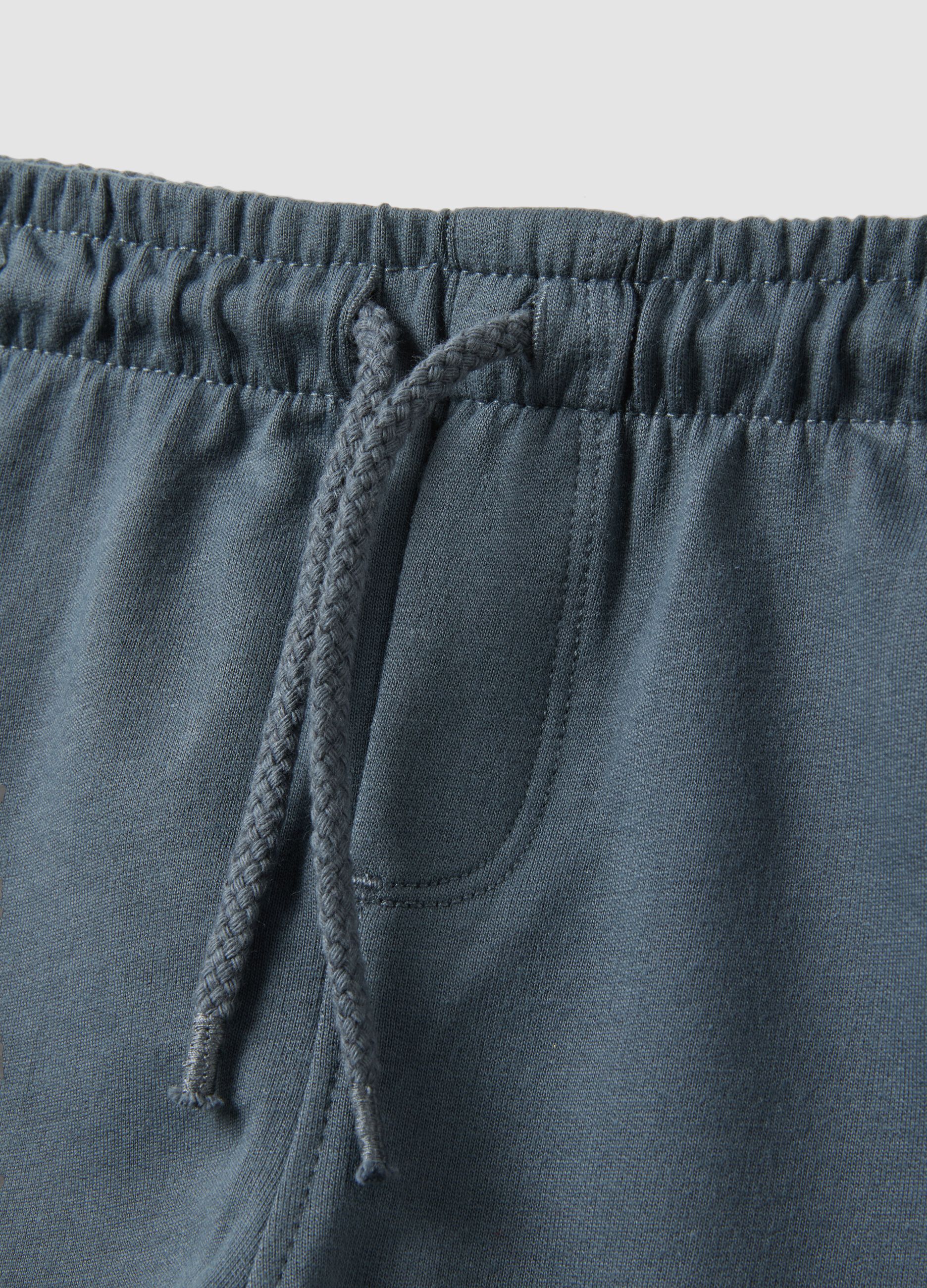 Blue pure cotton regular fit shorts for boys