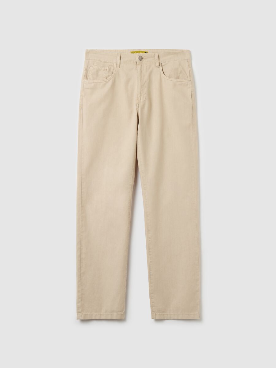 Trousers in linen and cotton with five pockets_4