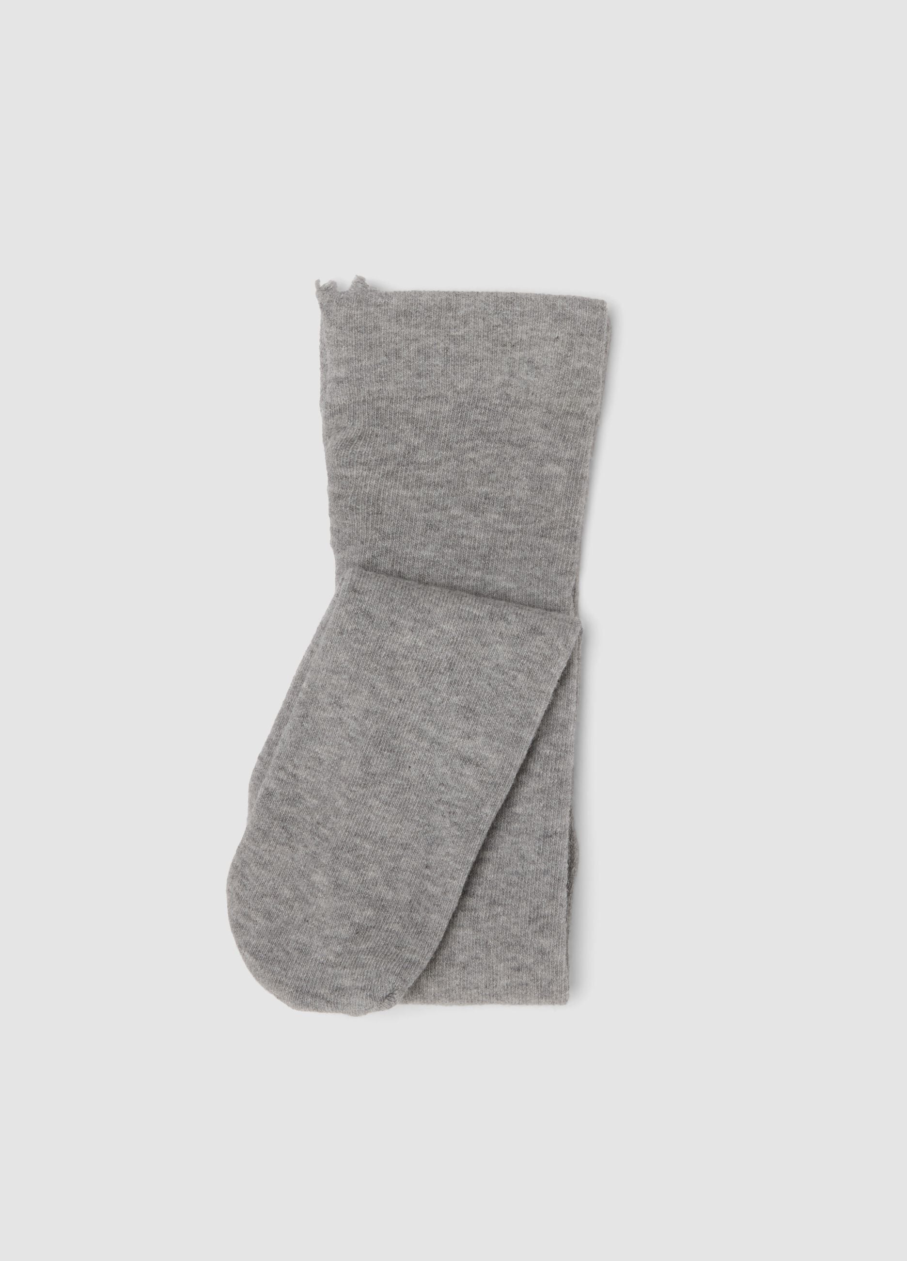 Collant grigio melange in cotone organico elasticizzato