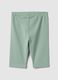 Green stretch cotton leggings for girls skinny fit_1