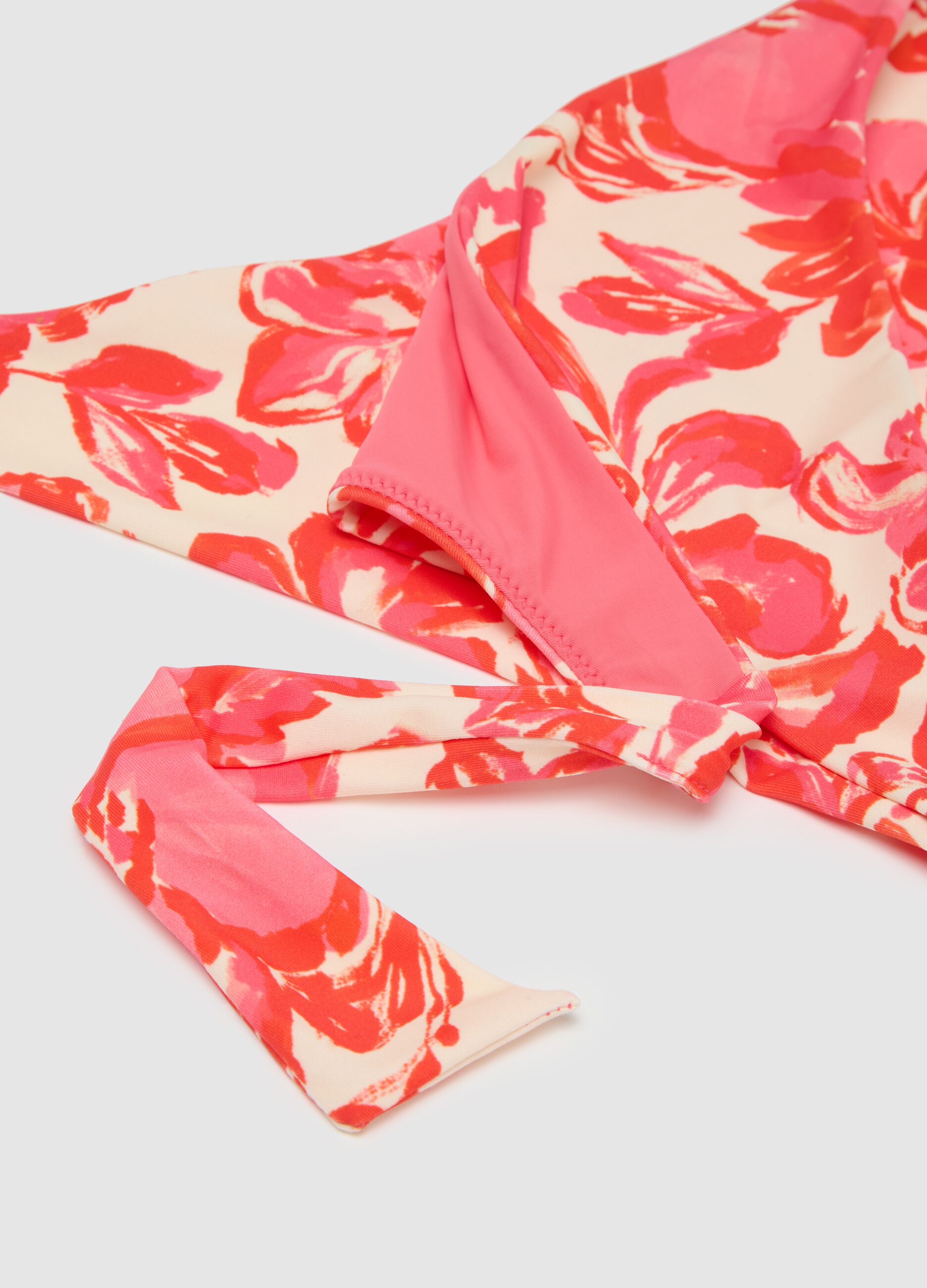 Brasiliano bikini da donna in tessuto elasticizzato con laccetti