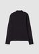 Black pure organic cotton top with high neck_4