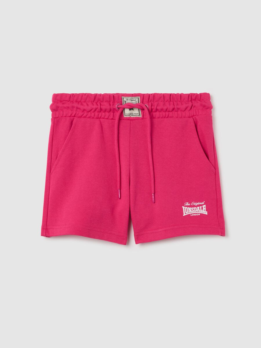 Shorts fuxia con stampa logo_4
