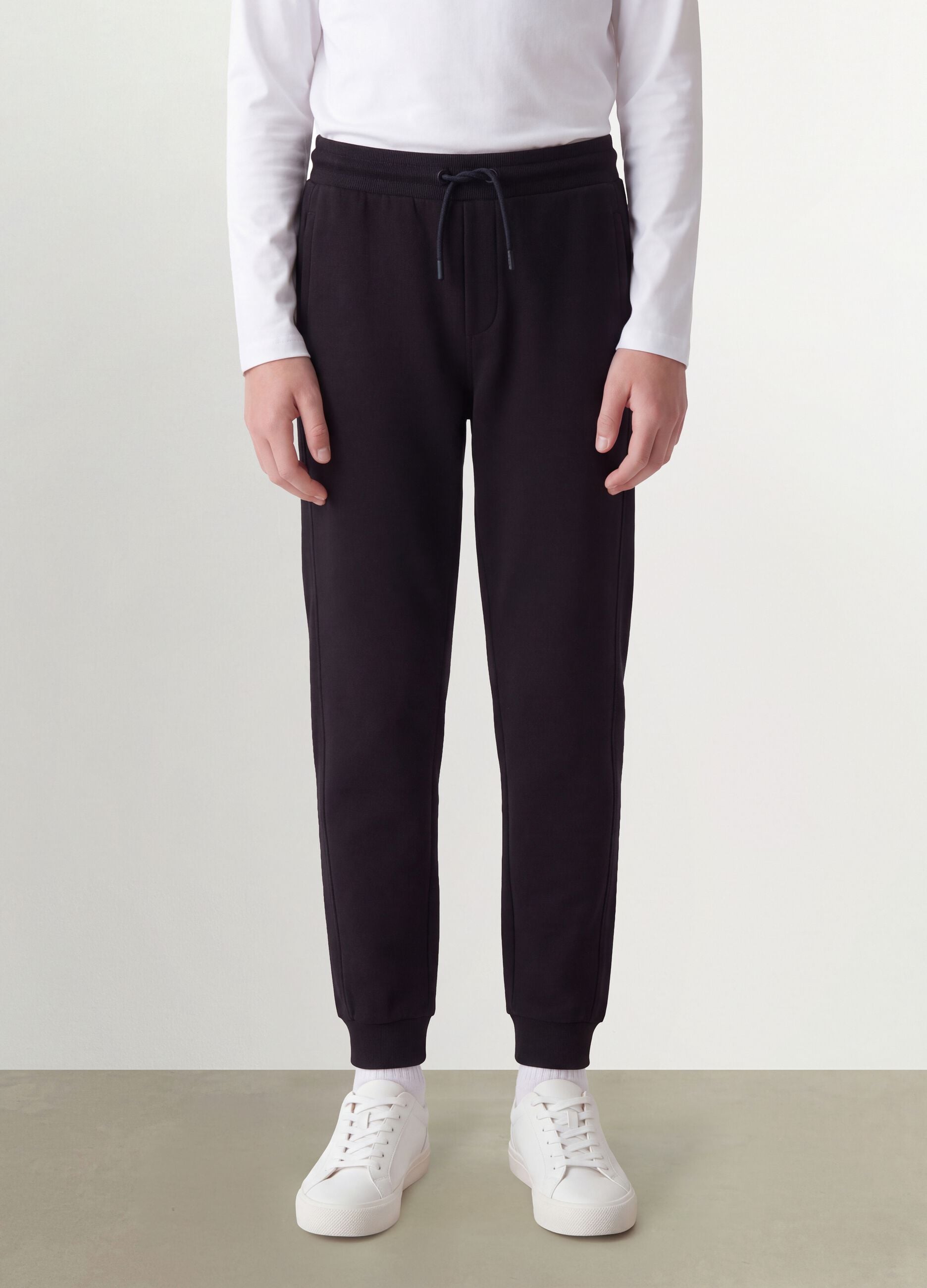 Black organic cotton jogger trousers