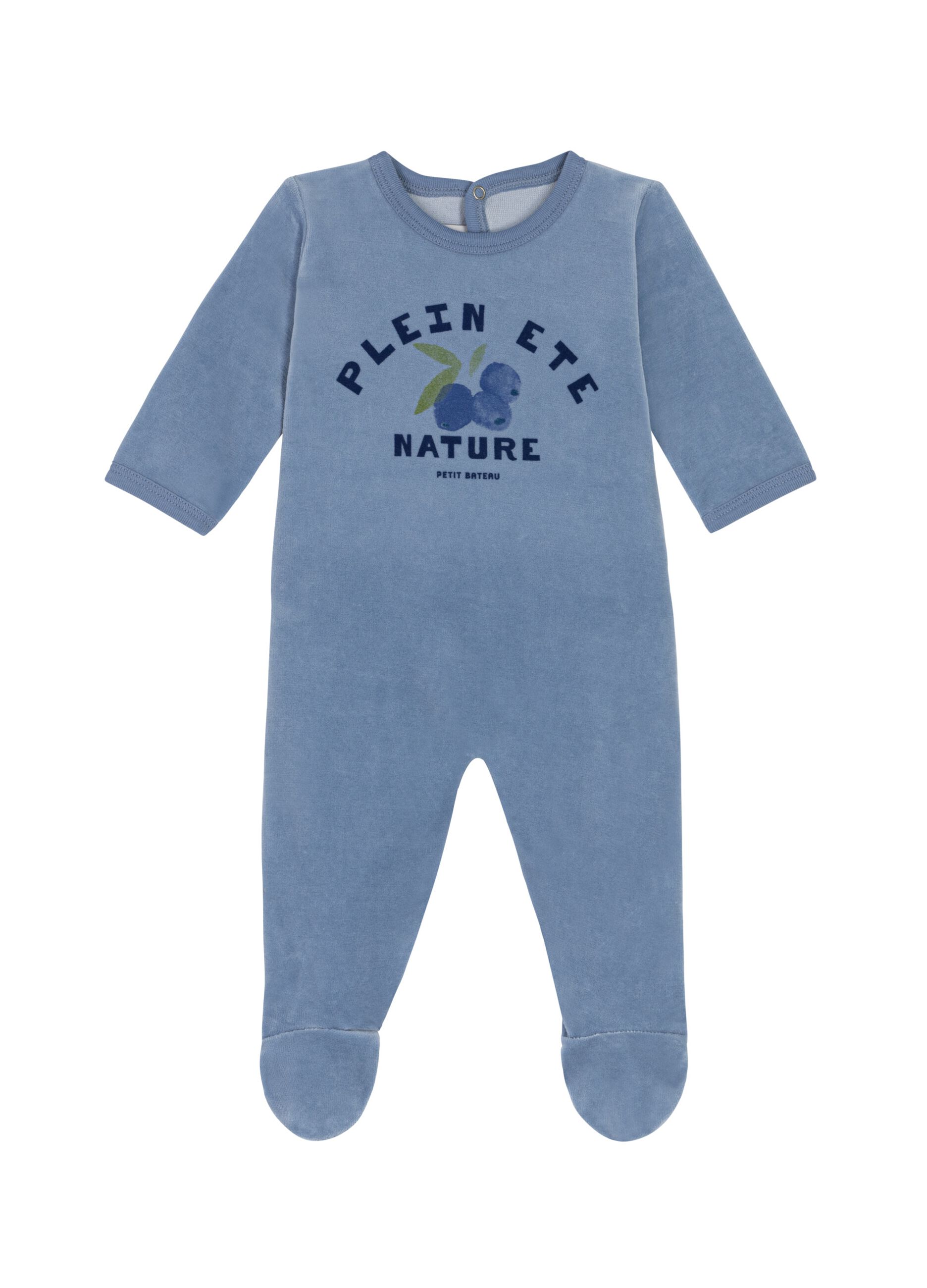 Onesie with feet and blueberries print