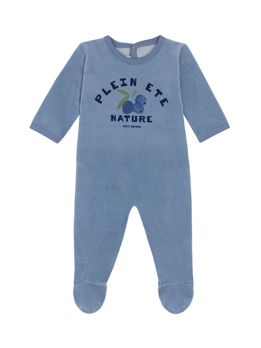 Onesie with feet and blueberries print_0
