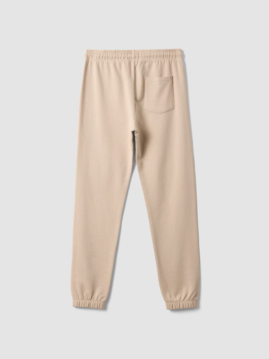 Pantaloni jogger beige in puro cotone organico regular fit per ragazzo_4