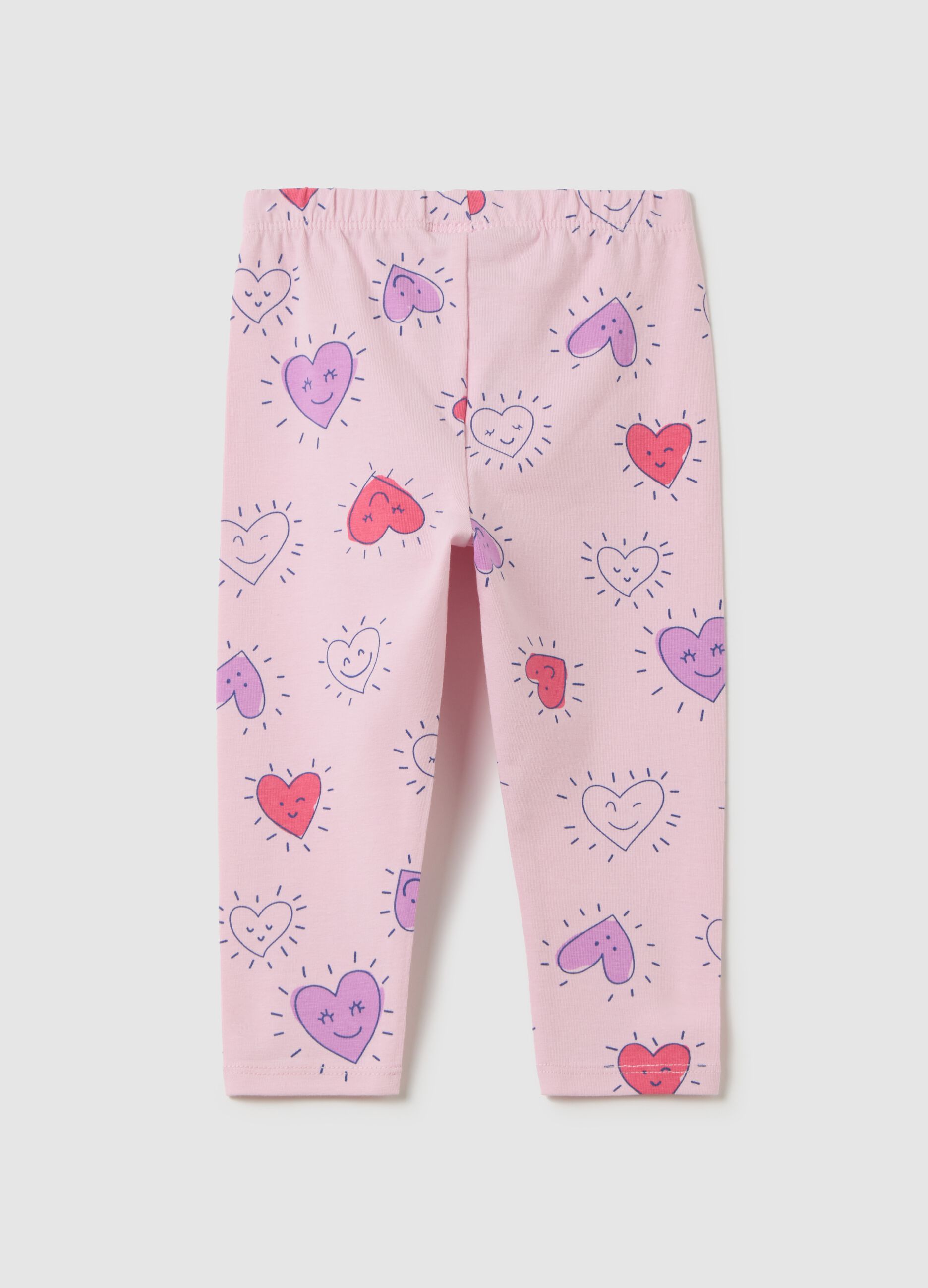 Girls' Pink Stretch Cotton Leggings