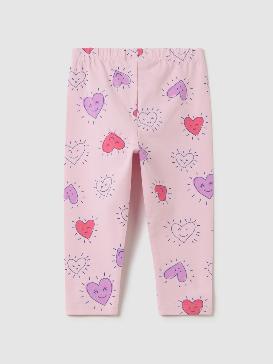 Girls' Pink Stretch Cotton Leggings_1