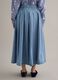 Long light blue skirt in pure cotton with pleats_2