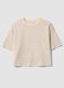 Yellow striped pure cotton T-shirt_4