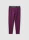 Purple stretch cotton leggings regular fit_4