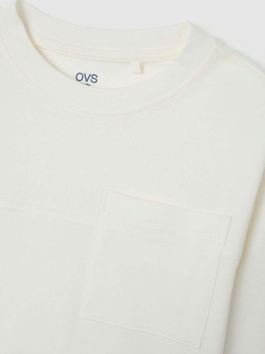 Maglia da bambino in misto cotone elasticizzato bianca regular fit_2