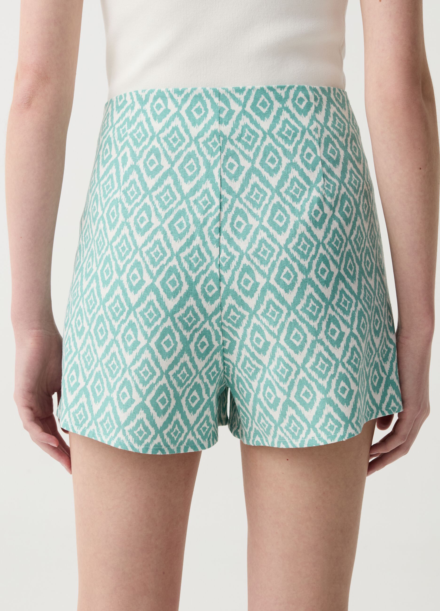Skort in lino e viscosa