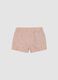 Baby Pink Striped Boxer Swim Shorts with Embroidery_1