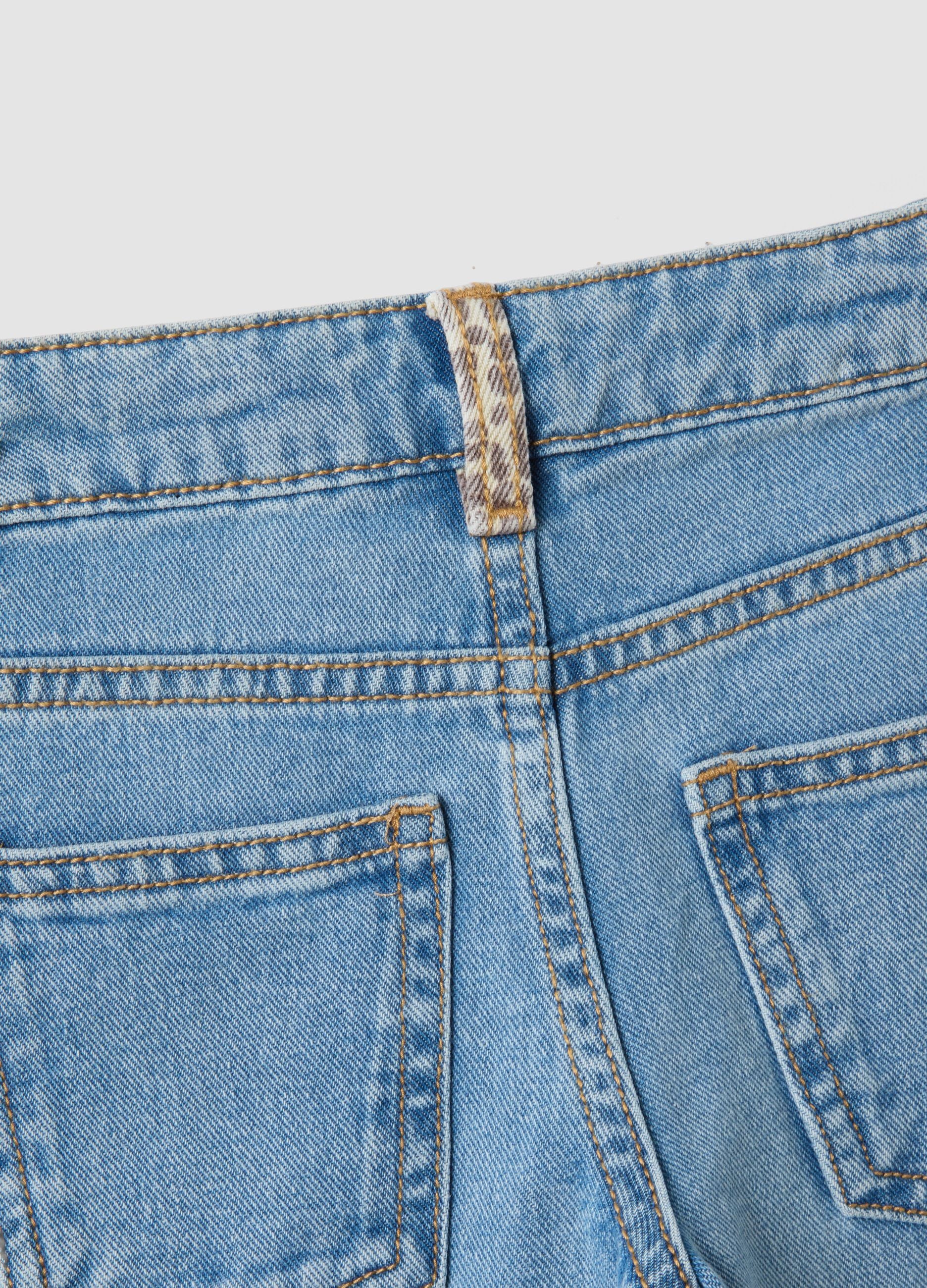 Light blue wide-leg pure cotton jeans