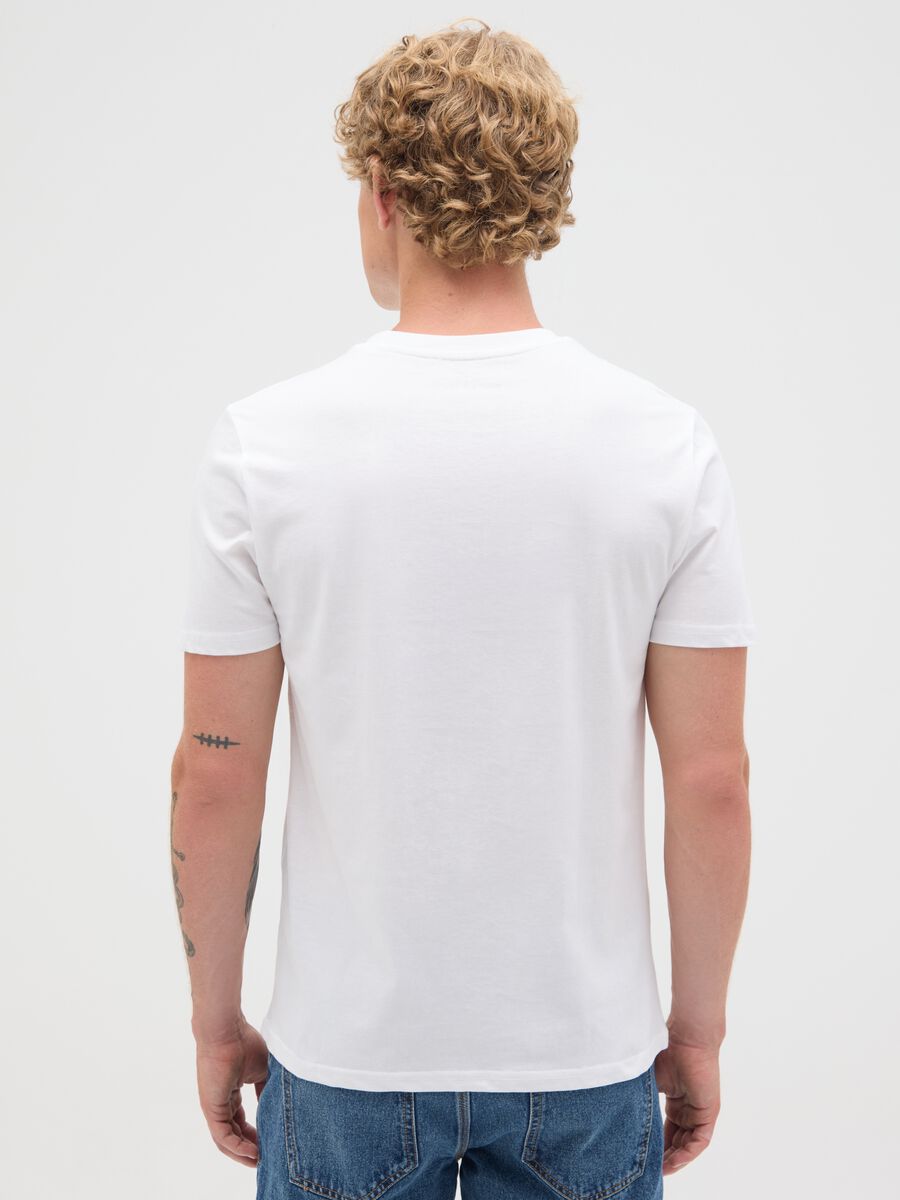T-shirt da uomo in puro cotone bianca regular fit_3