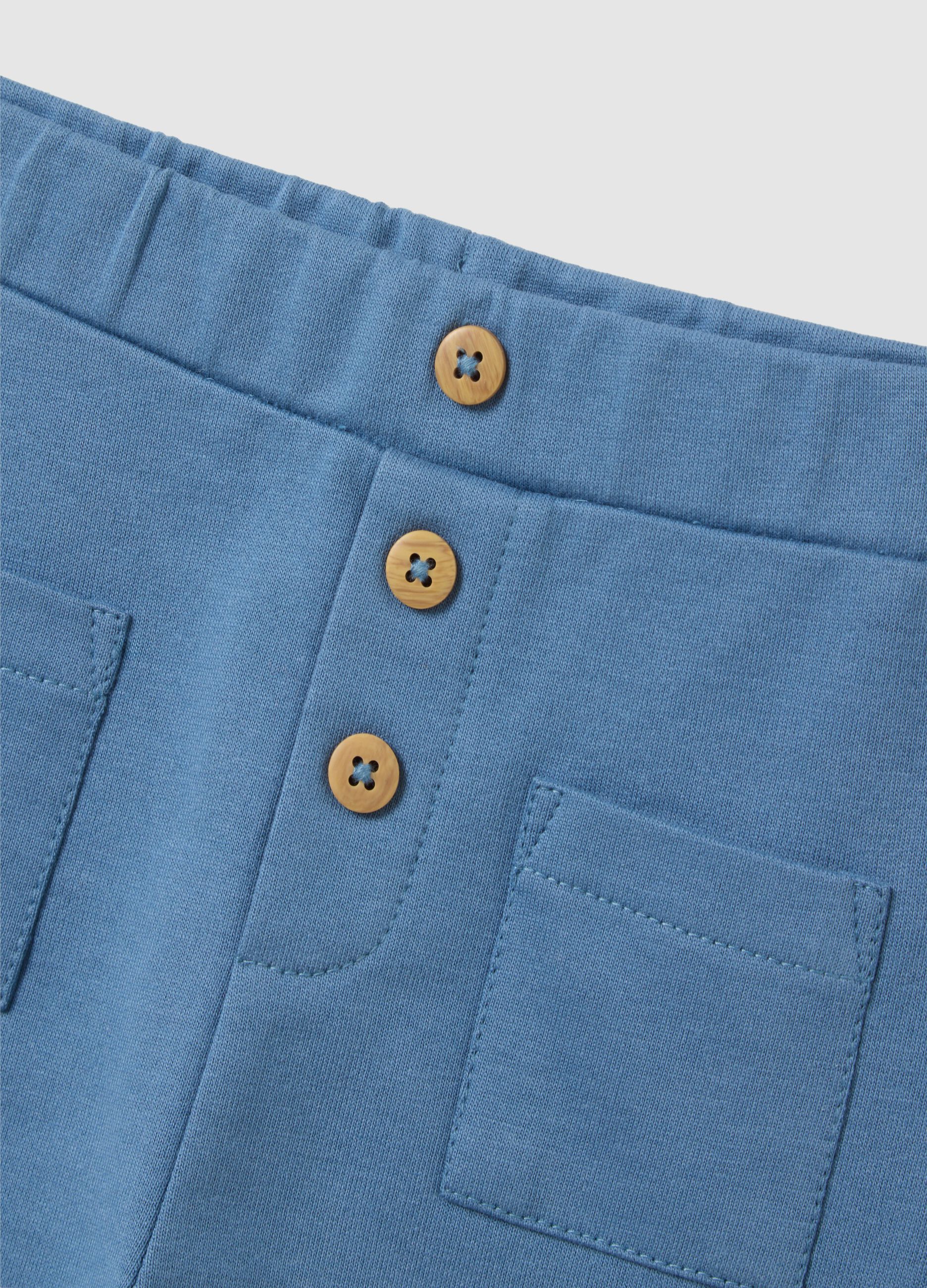 Baby sweatshirt and trousers set in pure cotton beige and blue