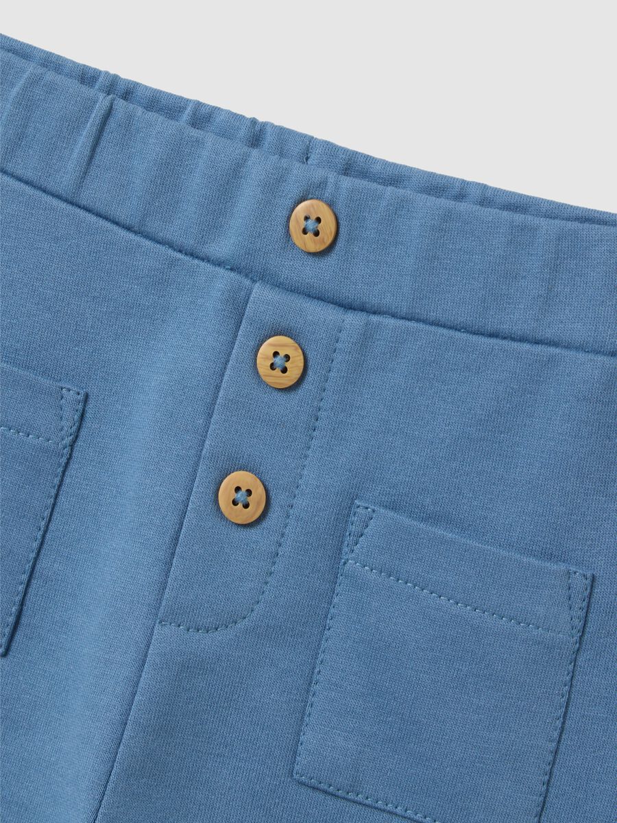 Baby sweatshirt and trousers set in pure cotton beige and blue_3