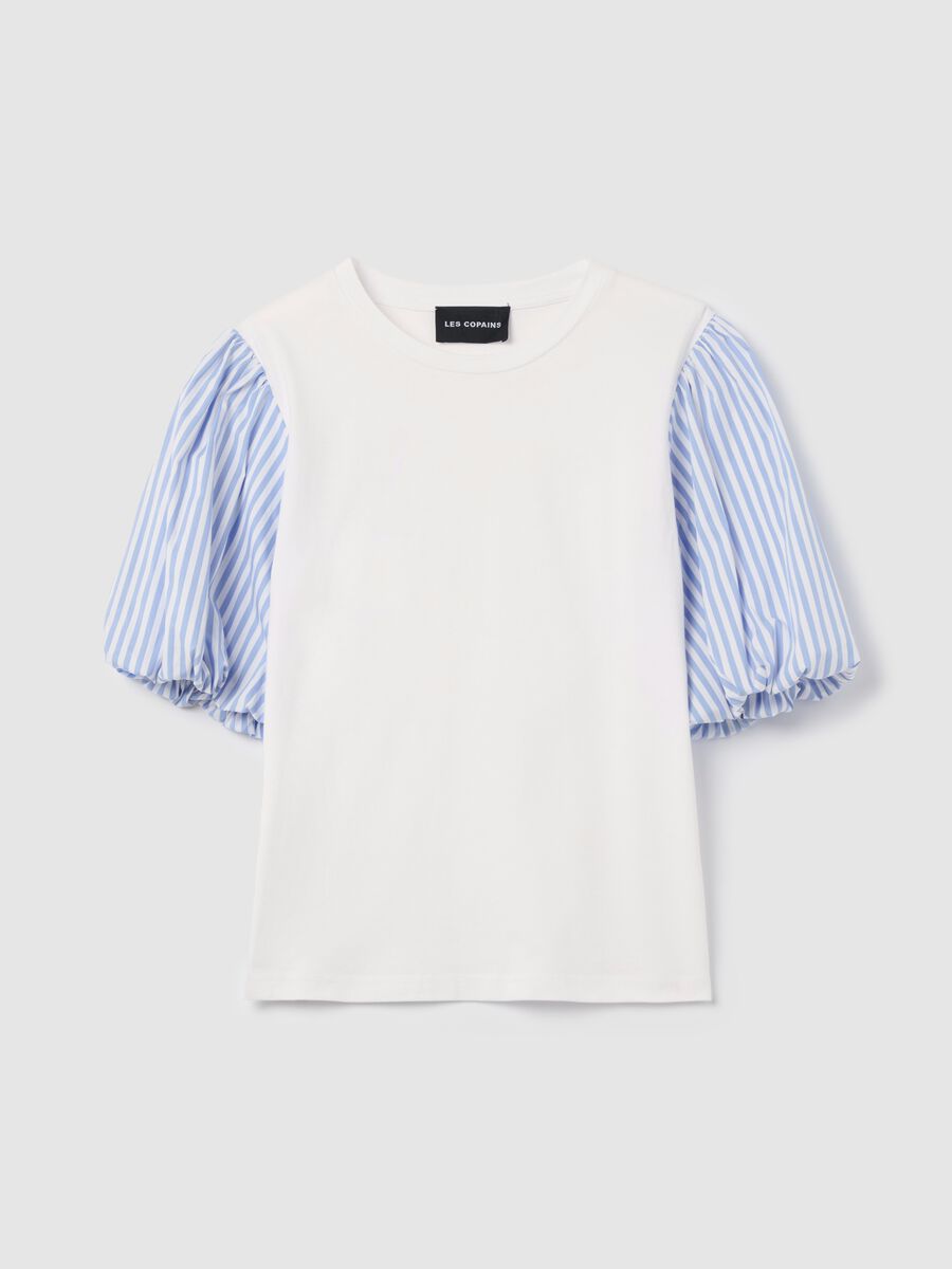 T-shirt with puff sleeves and stripes_4