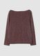Brown boat-neck T-shirt with lurex threads_2