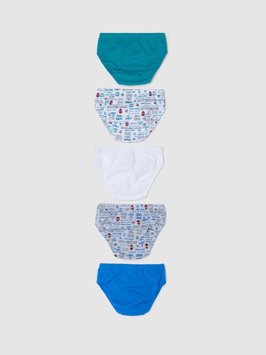 Five-pack briefs in cotton with Spider-Man print_1