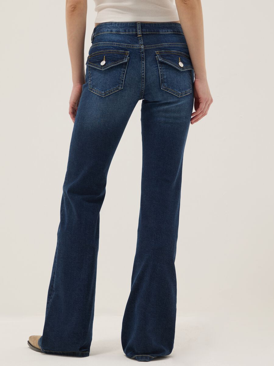 Flared jeans in blue stretch denim cotton_2