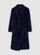 Long blue dressing gown with belt and pockets_0
