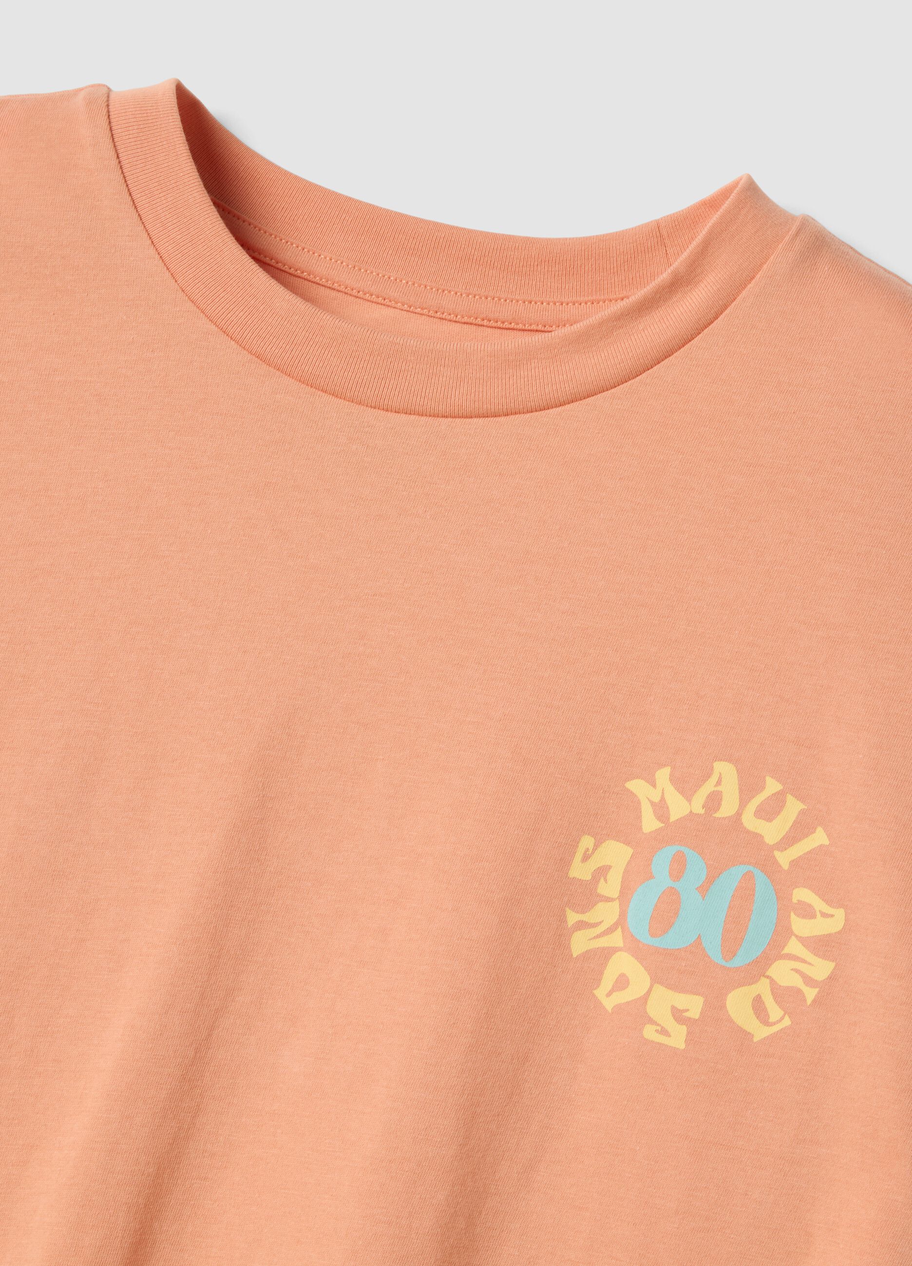 Pink pure cotton short-sleeve T-shirt