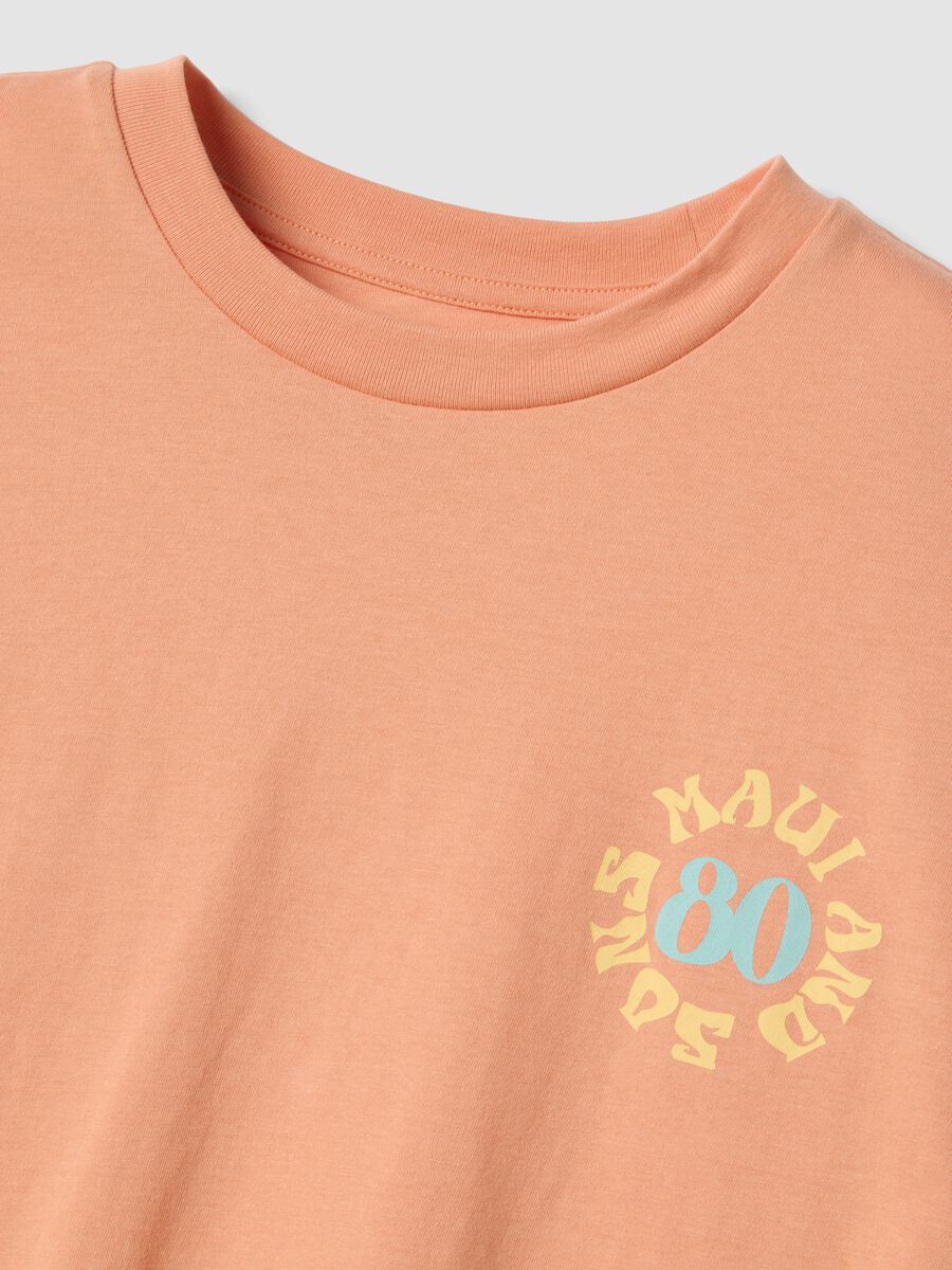T-shirt rosa in puro cotone a maniche corte_5
