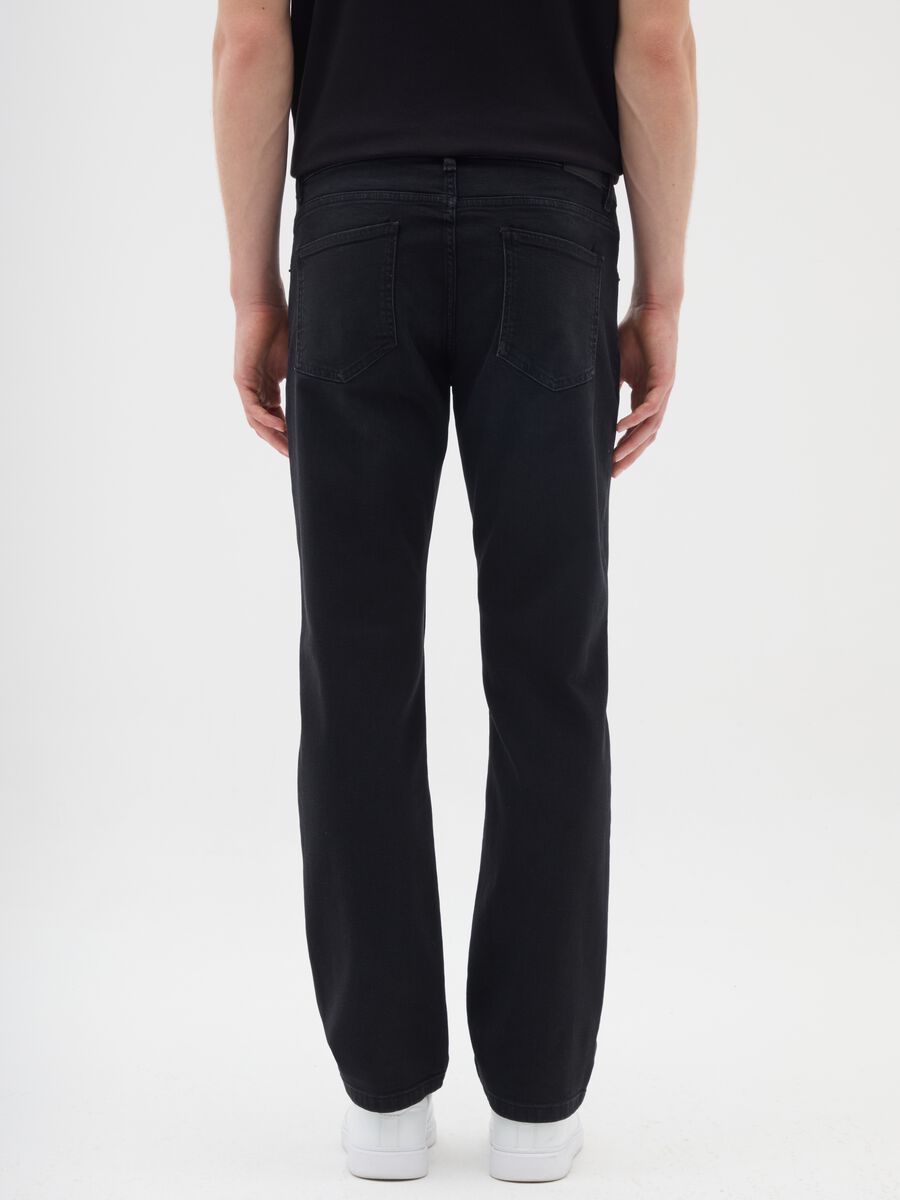 Jeans da uomo in cotone elasticizzato nero comfort_2