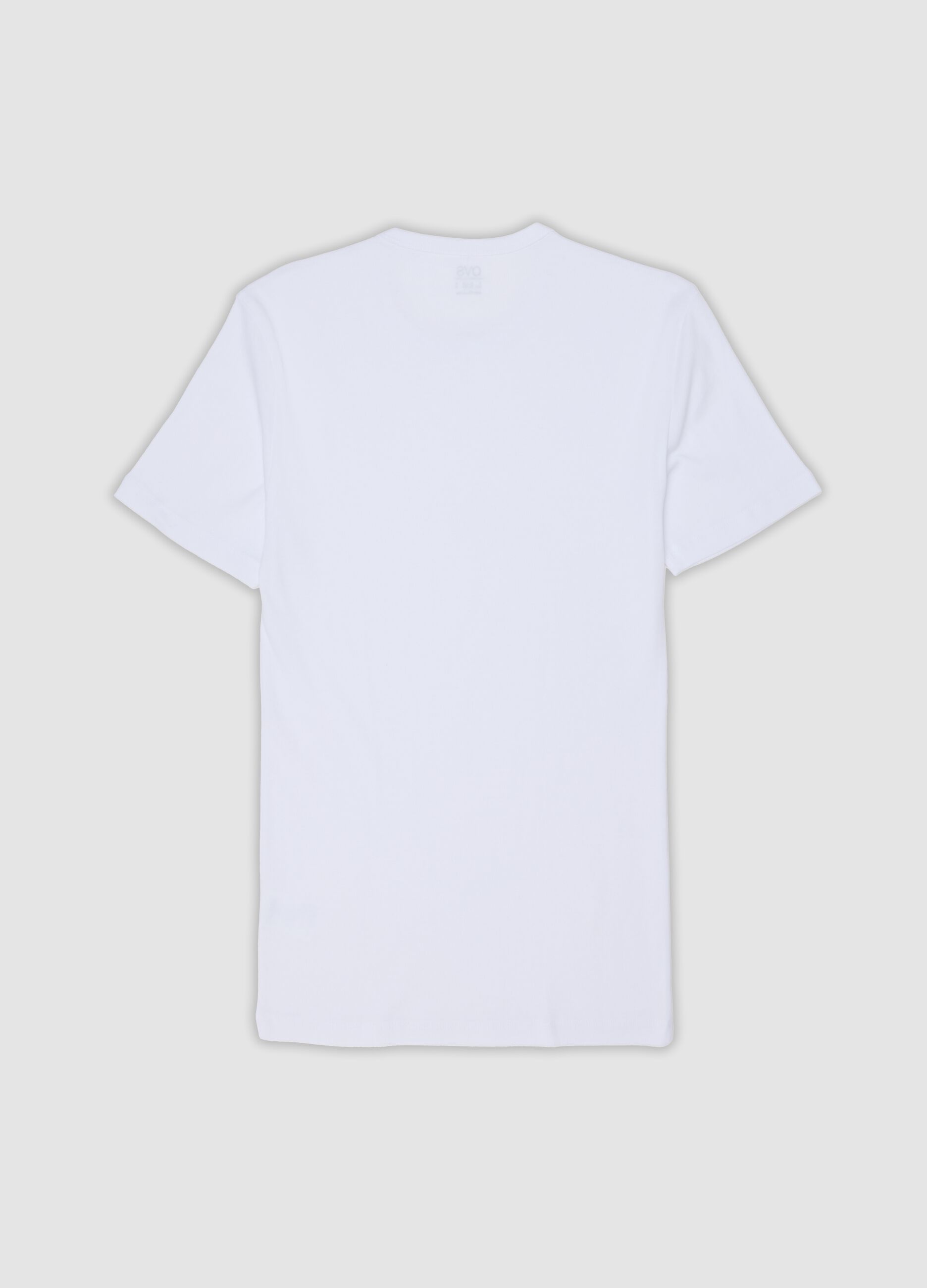 2-pack white crew-neck T-shirts in pure organic cotton, regular fit