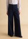 Blue stretch cotton wide leg trousers_1