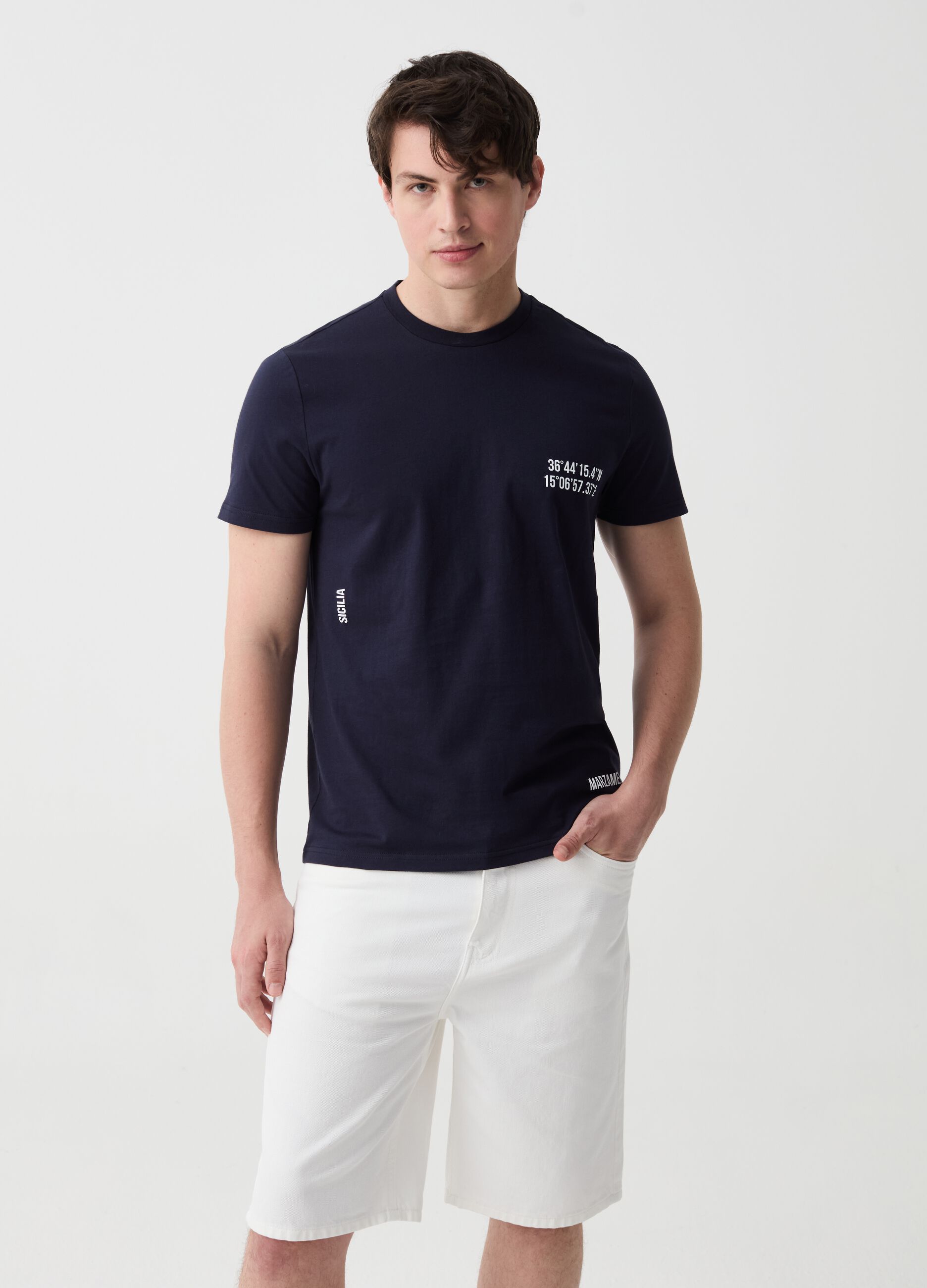 Ovs T-shirt in cotone con stampa Sicilia