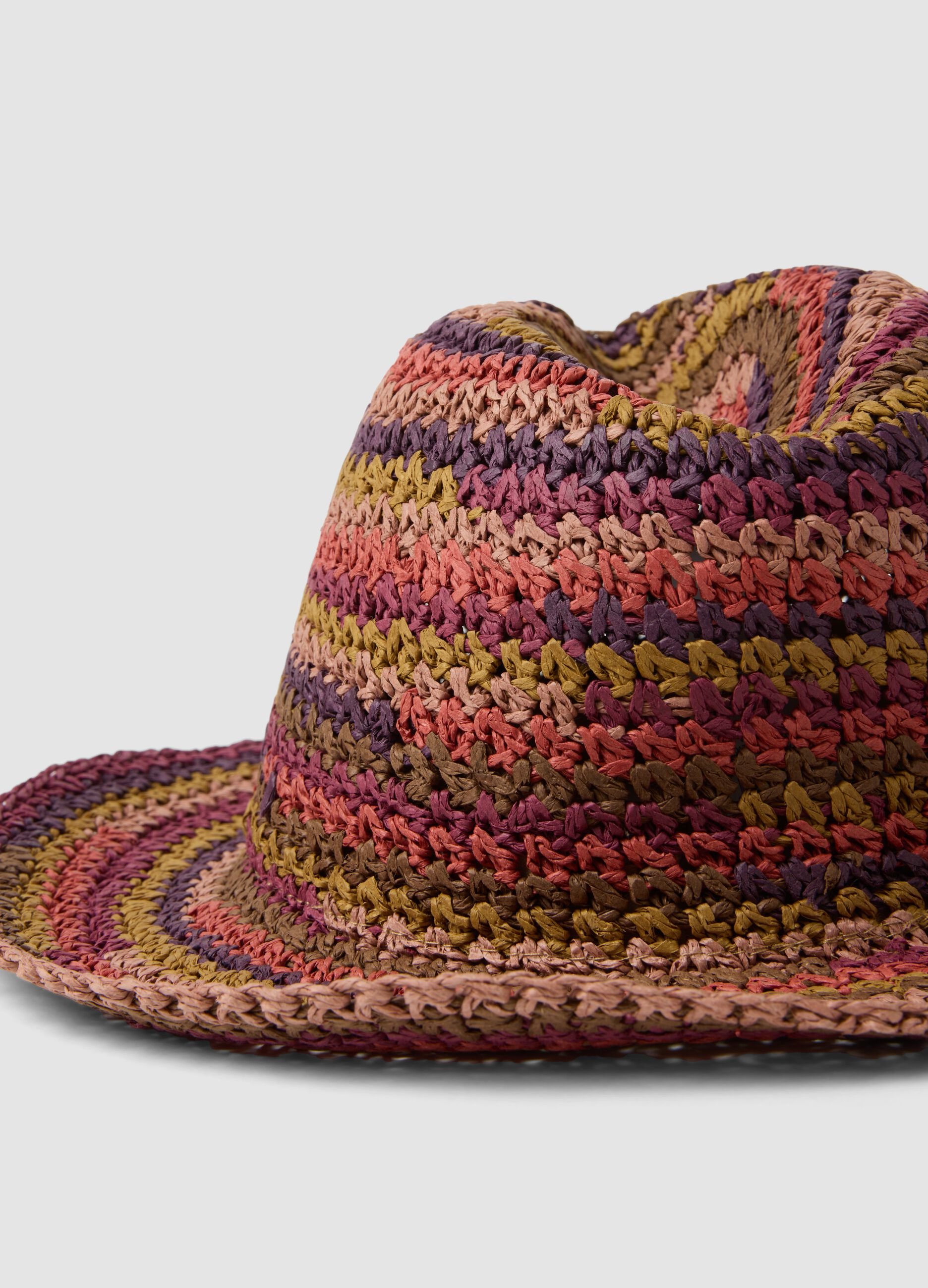 Cappello multicolor in tessuto carta lavorazione jersey