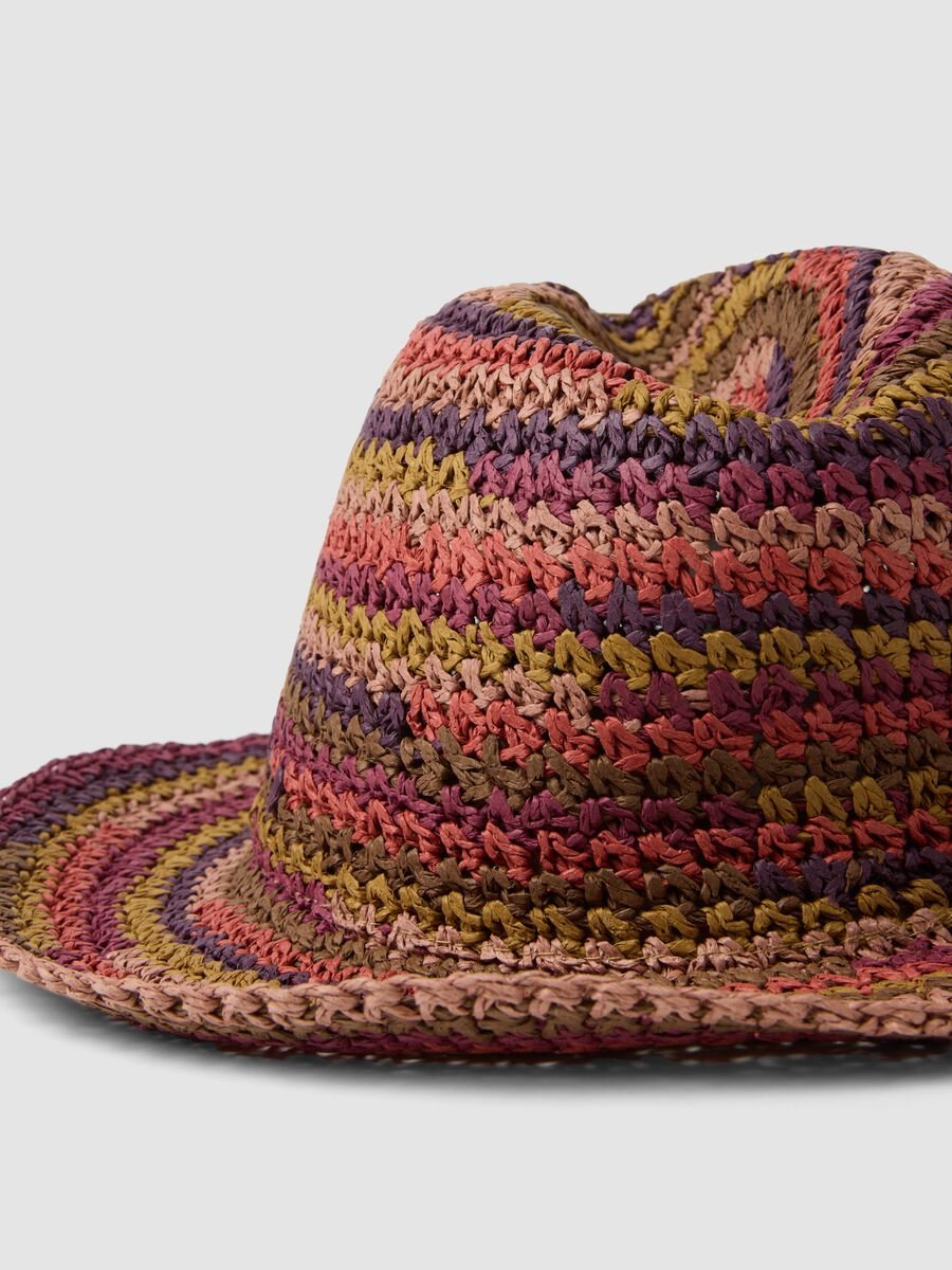 Cappello multicolor in tessuto carta lavorazione jersey_2
