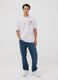 White pure cotton Peanuts print T-shirt, relaxed fit_1