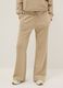 Beige Cotton Blend Regular Fit Jogger Trousers_1