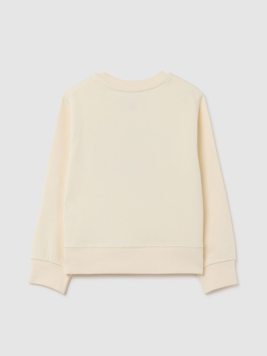 Felpa da bambina in puro cotone beige regular fit_1