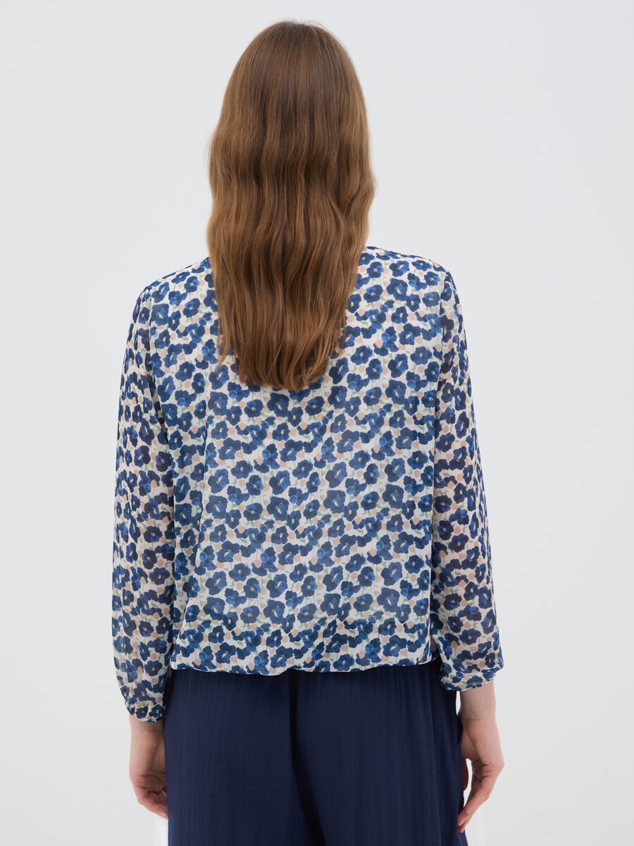 Women's Multicolour Blend Regular Fit Top with Floral Print_2