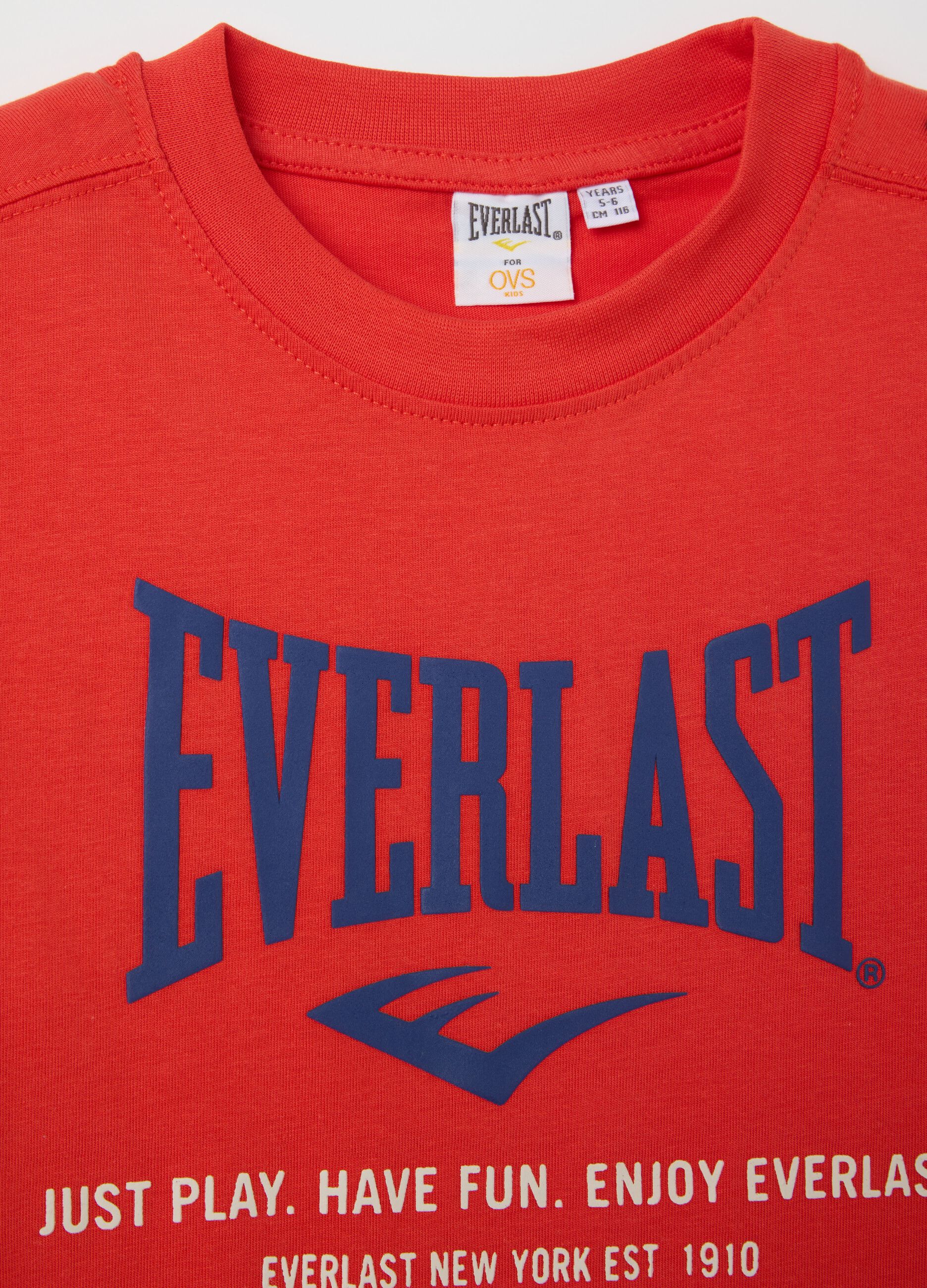 Red Everlast logo T-shirt in pure cotton
