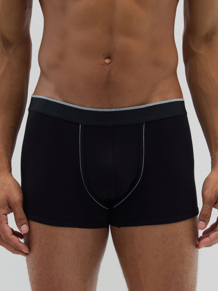 Pack of two cotton stretch black boxer shorts_1
