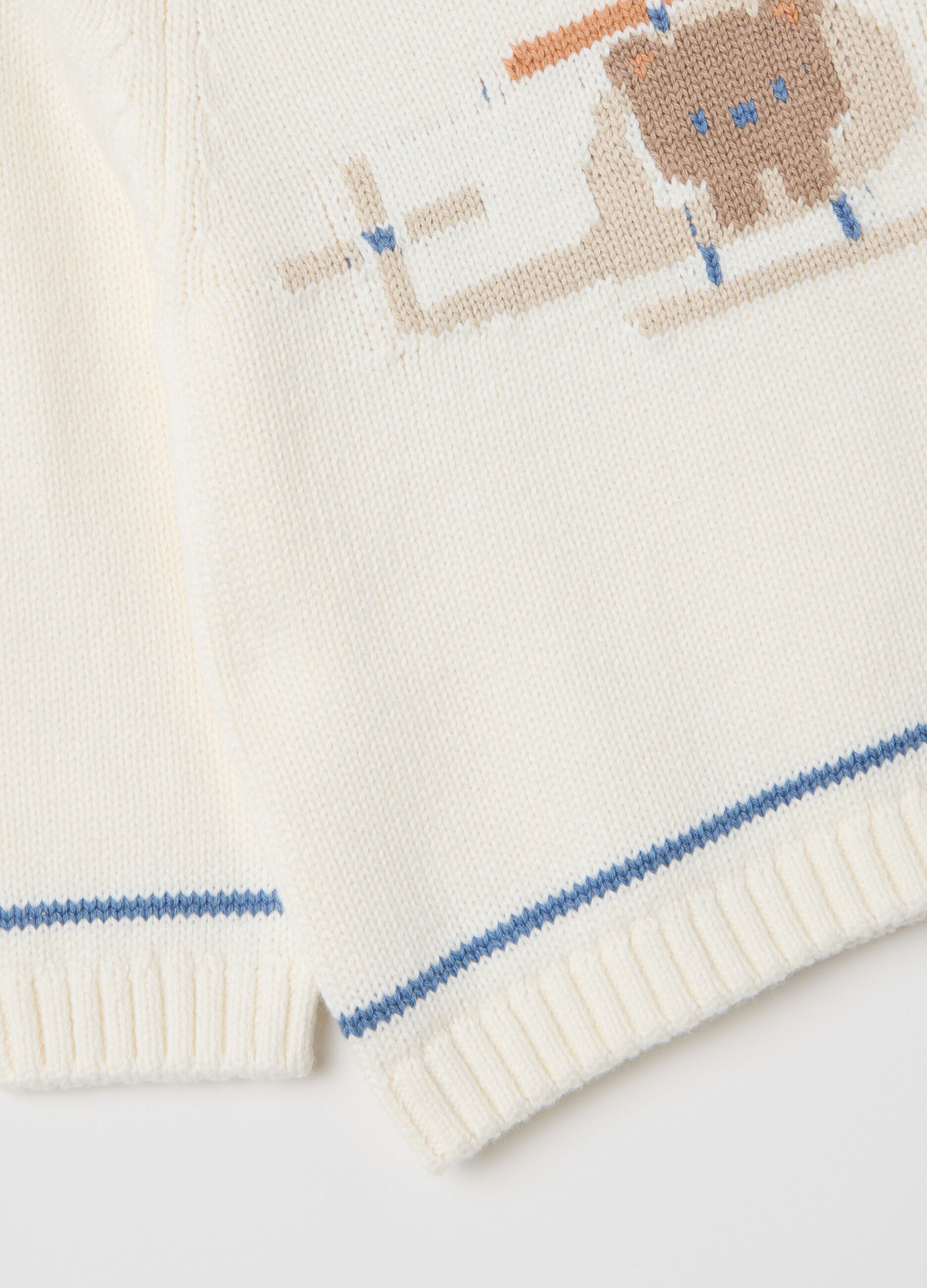 White pure cotton regular fit children's jumper