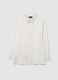 White long-sleeve regular fit blouse with classic collar_4