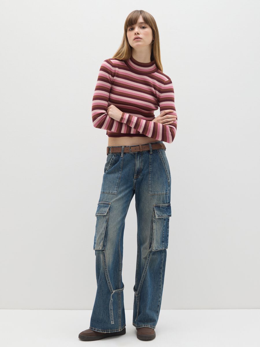 Multicolour striped fitted sweater_2