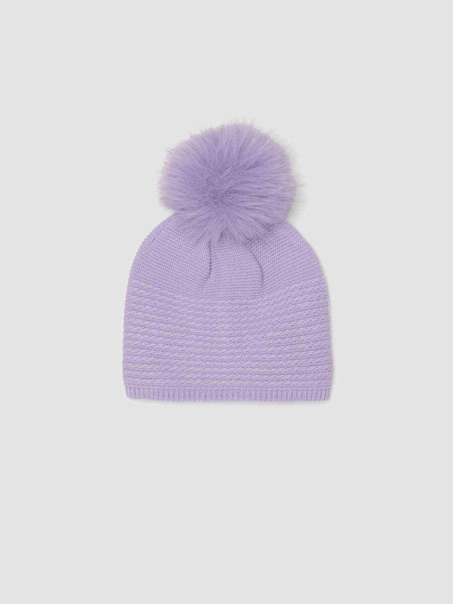 Purple pom‑pom hat_0