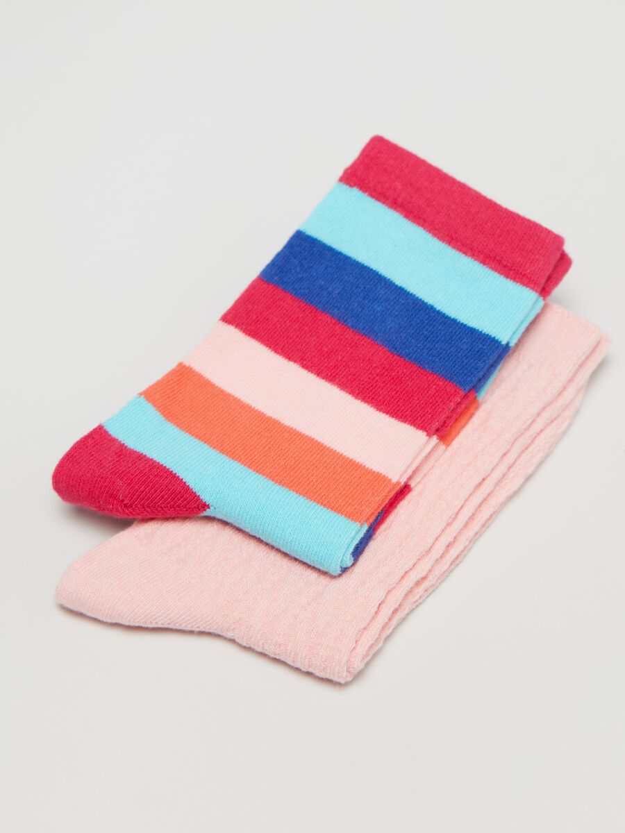 Bipack calze corte stretch a righe_2